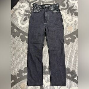 Abercrombie Jeans w/ Leather Back Size 25